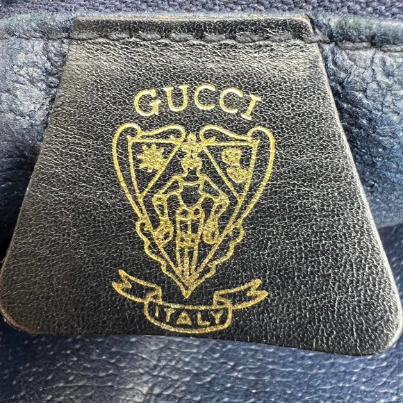 Gucci Authentic Vintage Navy Canvas Shoulder Bag Purse - Picture 5 of 10